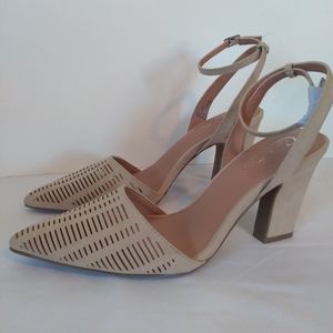 Cato Comfort Beige shoes Heels Size 10M Ankle Strap